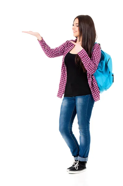 Chica con mochila — Foto de Stock