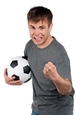 adam futbol topu ile