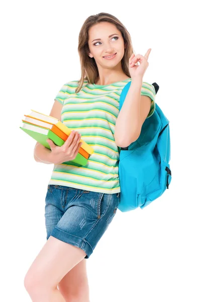 Fille avec des livres — Photo