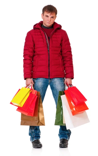 Hombre con bolsas — Foto de Stock