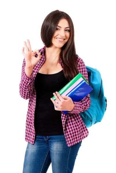 Girl with backpack — Stock Photo, Image