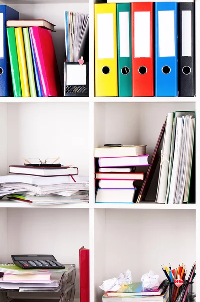 Folders on shelves — Stock Photo, Image