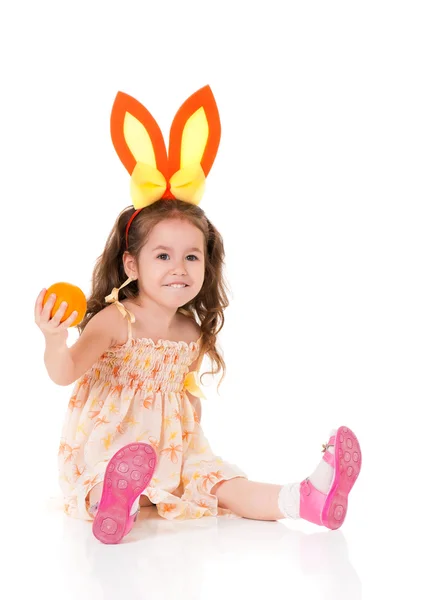 Girl with rabbit ears — Stock Photo, Image