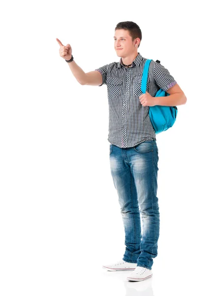 Mladý muž s taškou — Stock fotografie