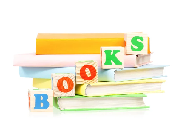 Books with blocks — Stock Photo, Image