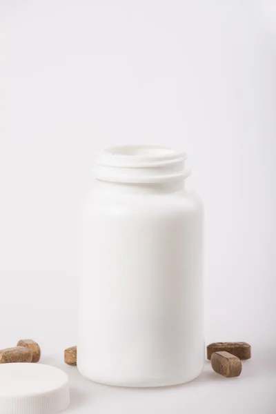 Frasco de medicina blanca — Foto de Stock