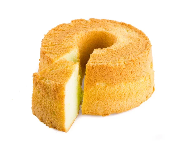 Sponge Cake op witte achtergrond — Stockfoto