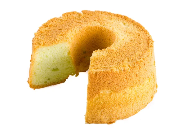 Spongya torta fehér háttér — Stock Fotó
