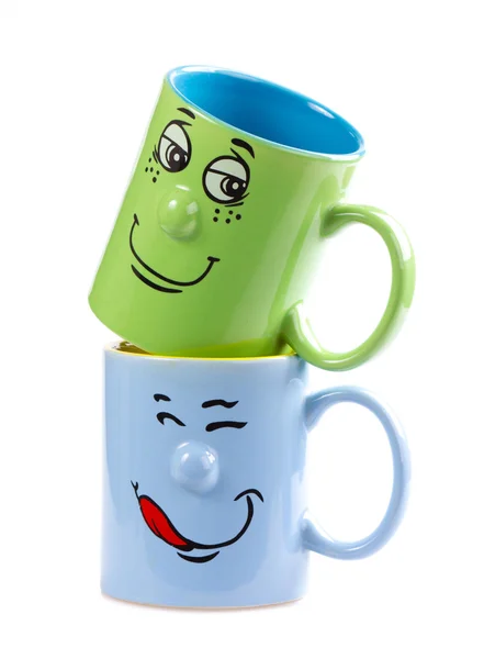 Кофейная чашка с усмешкой — стоковое фото