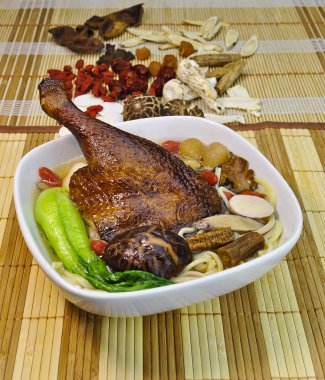 Duck Erişte. Gıda Asya