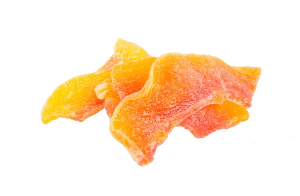 Papaya deshidratada rodajas sobre fondo — Stockfoto