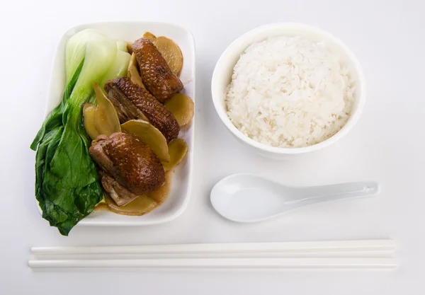 Eend met rijst heerlijke Azië voedsel — Stockfoto