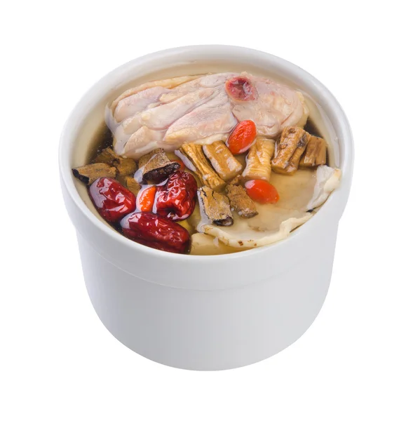 Куряча і трава суп в горщик, китайська кухня стилі. — стокове фото