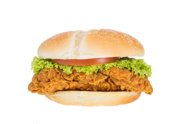 Grande hambúrguer isolado no fundo branco — Fotografia de Stock