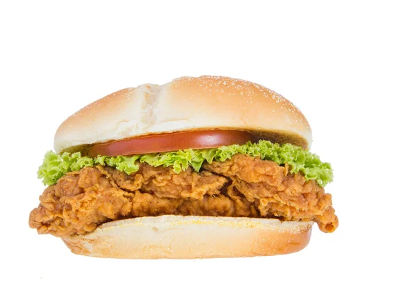 Grande hambúrguer isolado no fundo branco — Fotografia de Stock