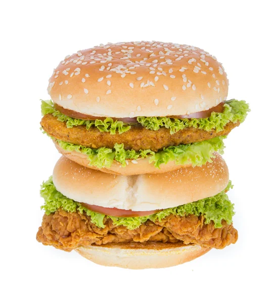 Grande hamburger isolato su sfondo bianco — Foto Stock