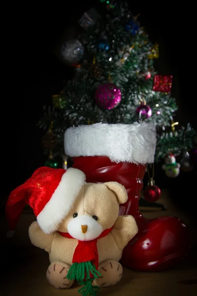 Roztomilý vánoční medvídek — Stock fotografie