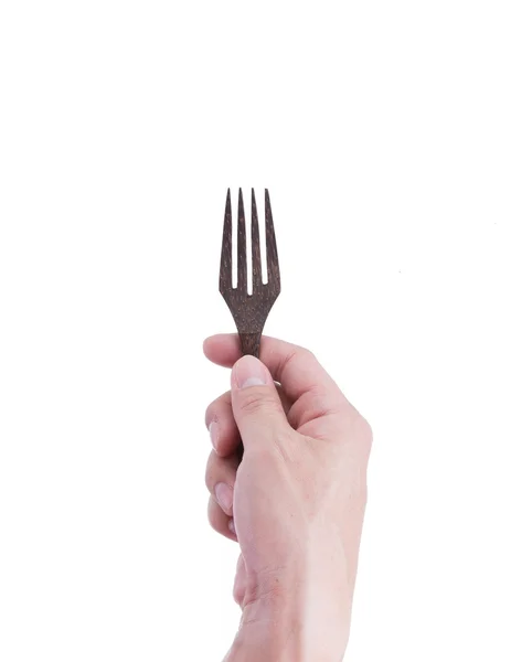 Man hand met vork — Stockfoto
