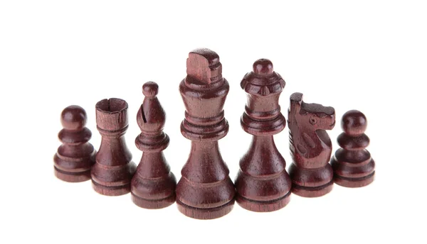 Wooden chess pieces — Stock Photo, Image