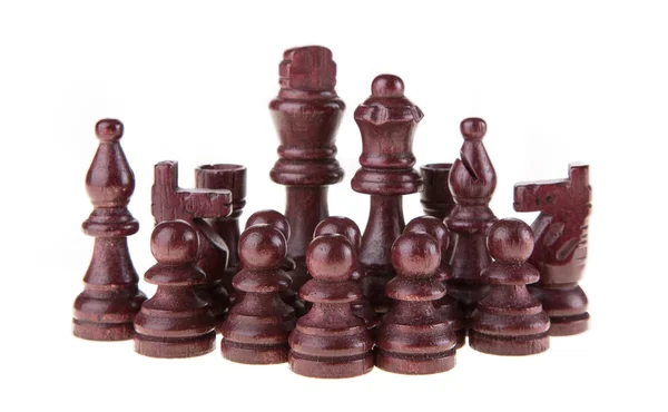 Wooden chess pieces — Stock Photo, Image