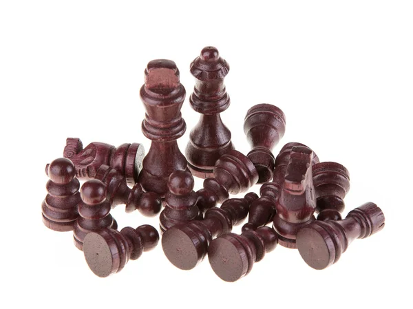 Wooden chess pieces — Stock Photo, Image