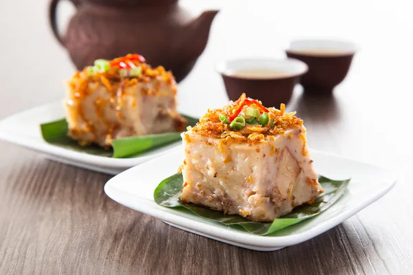 Steamed Yam Cake Ground Deep Fried Dried Shrimps Toppings — Stock Photo, Image