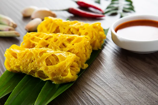 Roti Jala Nebo Krajka Palačinka Malajské Tradiční Jídlo Populární Malajsie — Stock fotografie