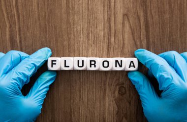 New covid-19 flurona variant strain symbol.