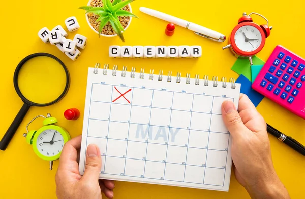 Calendario Mostra Maggio Giornata Del Lavoro — Foto Stock