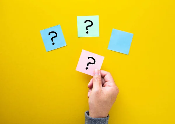 Question Mark Stickers Solution Search Concept — Stock Photo, Image