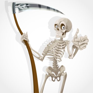 Her şey yolunda mı, ölüm-iskelet bir tırpan ile gösterir