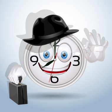 Watch smile ready for a new working day clipart