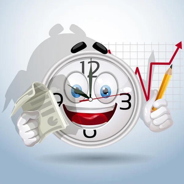 Smiley ρολόι είναι μια παρουσίαση της εταιρείας — Διανυσματικό Αρχείο