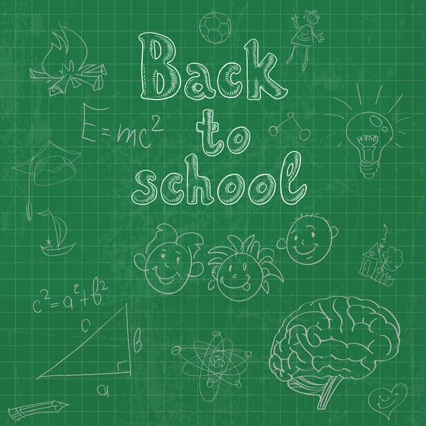 Back to school board doodles background — Stock Vector
