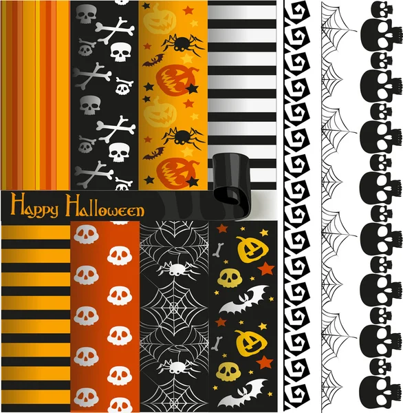 Happy Halloween vector paper and lace for scrapbook — Stock Vector