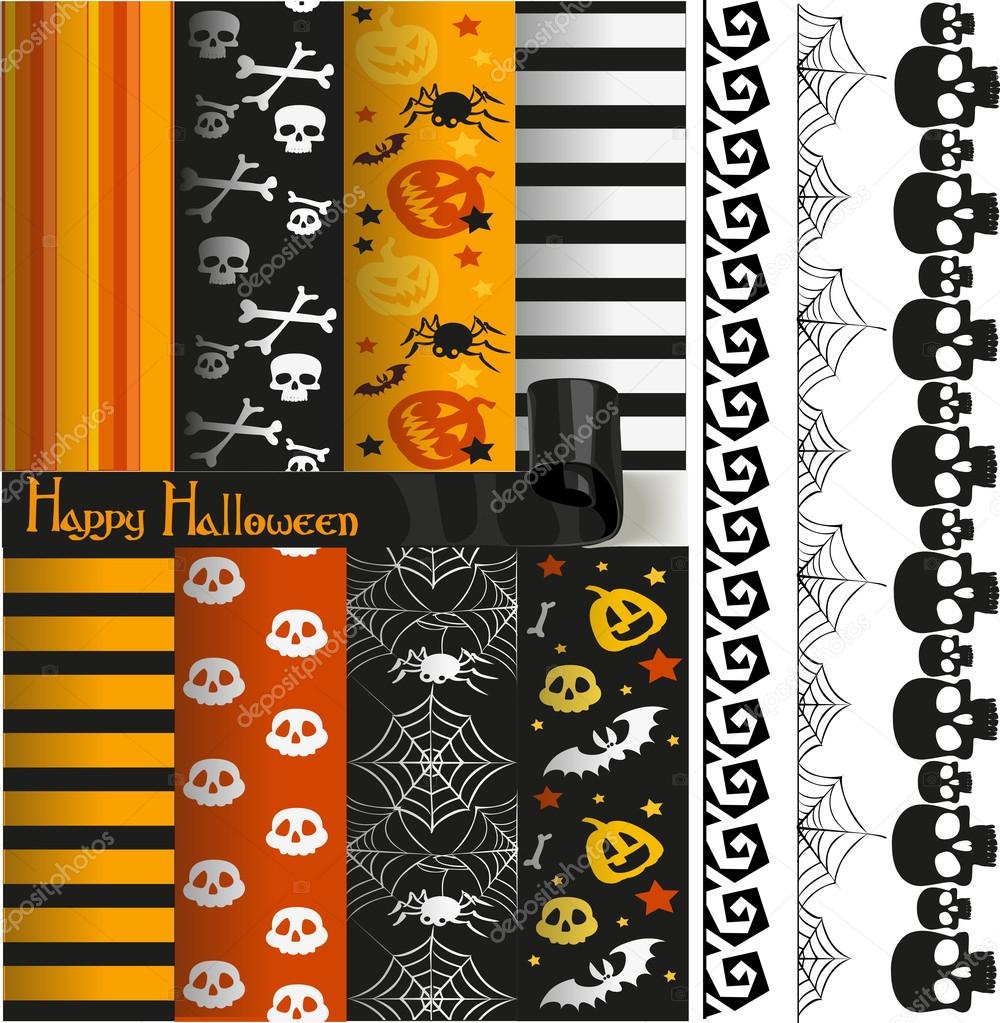 Happy Halloween vector paper and lace for scrapbook