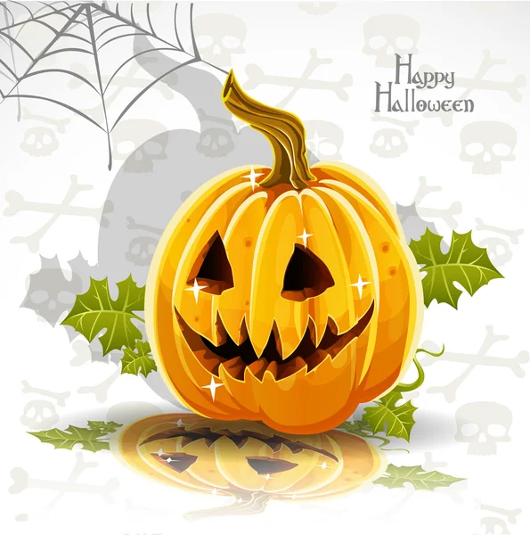 Happy Halloween font cut out pumpkin Jack — Stock Vector