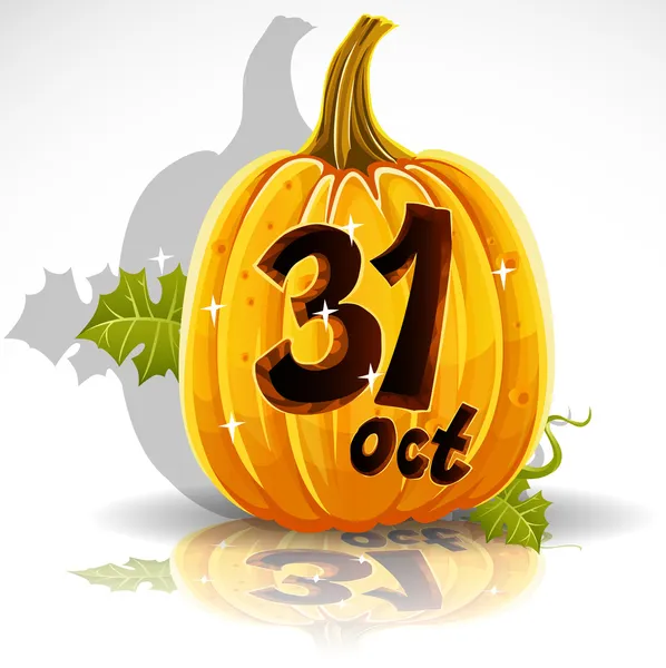Happy halloween typsnitt utskuren pumpa 31 oktober fest — Stock vektor