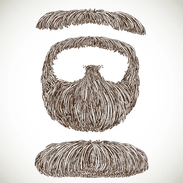 Exuberante bigote retro y barba — Vector de stock