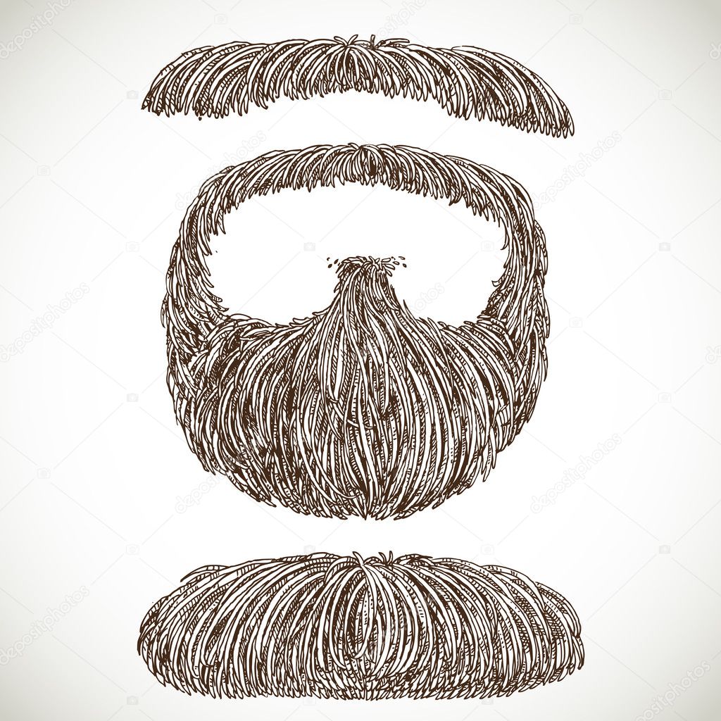 Lush retro mustache and beard