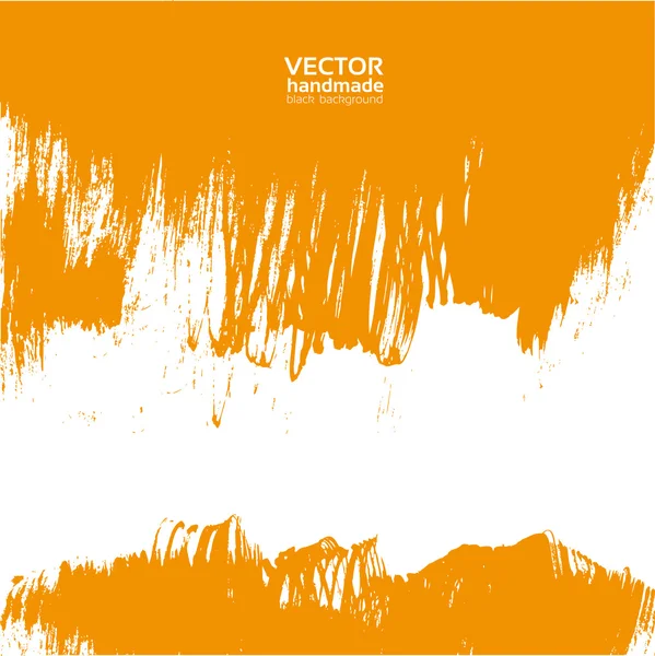 Orange vector handmade abstract background painted by brush — Stock Vector
