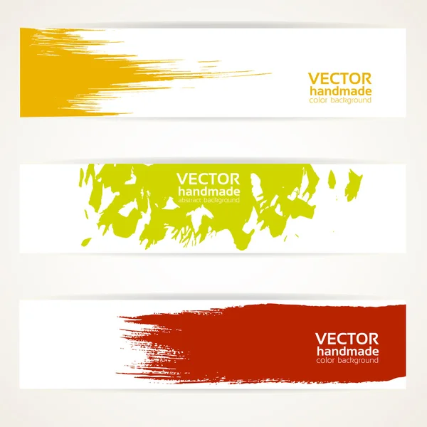 Handmade abstract brush strokes banners — Stock Vector