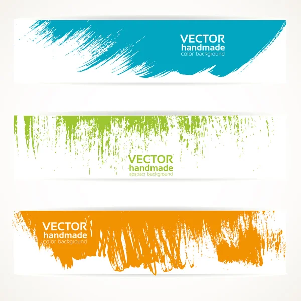 Color vector handmade abstract brush strokes banners — Stock Vector