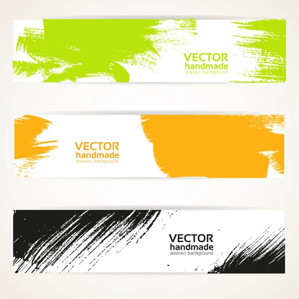 Abstract color vector handdraw banner set — Stock Vector
