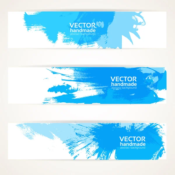 Conjunto de banner de desenho manual azul abstrato — Vetor de Stock