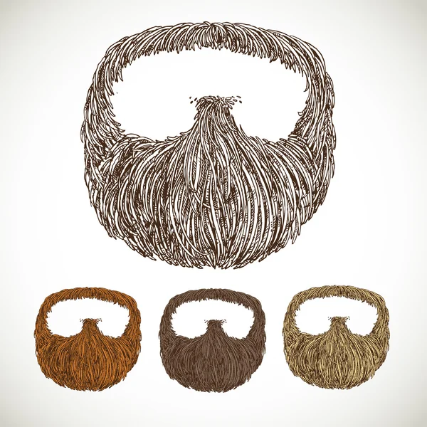 Neat beard in color variations — Stock Vector