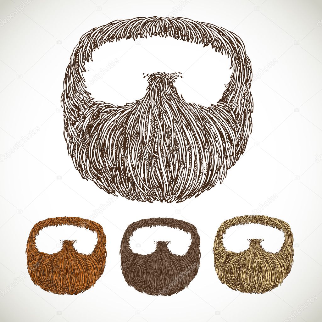 Neat beard in color variations