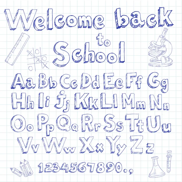 Welcome back to school font — Stock Vector