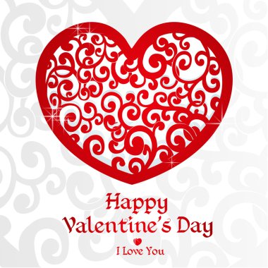 hassas beyaz ile kırmızı kalp tebrik metninizi için Sevgililer günü kartı