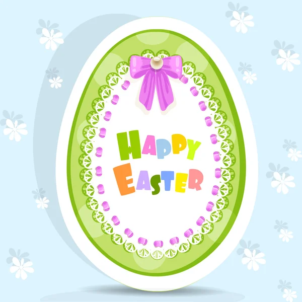 Húsvéti tojás fűzős képeslap — Stock Vector